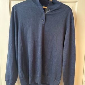 Neiman Marcus Mens Navy Blue Italian Sweater XXL